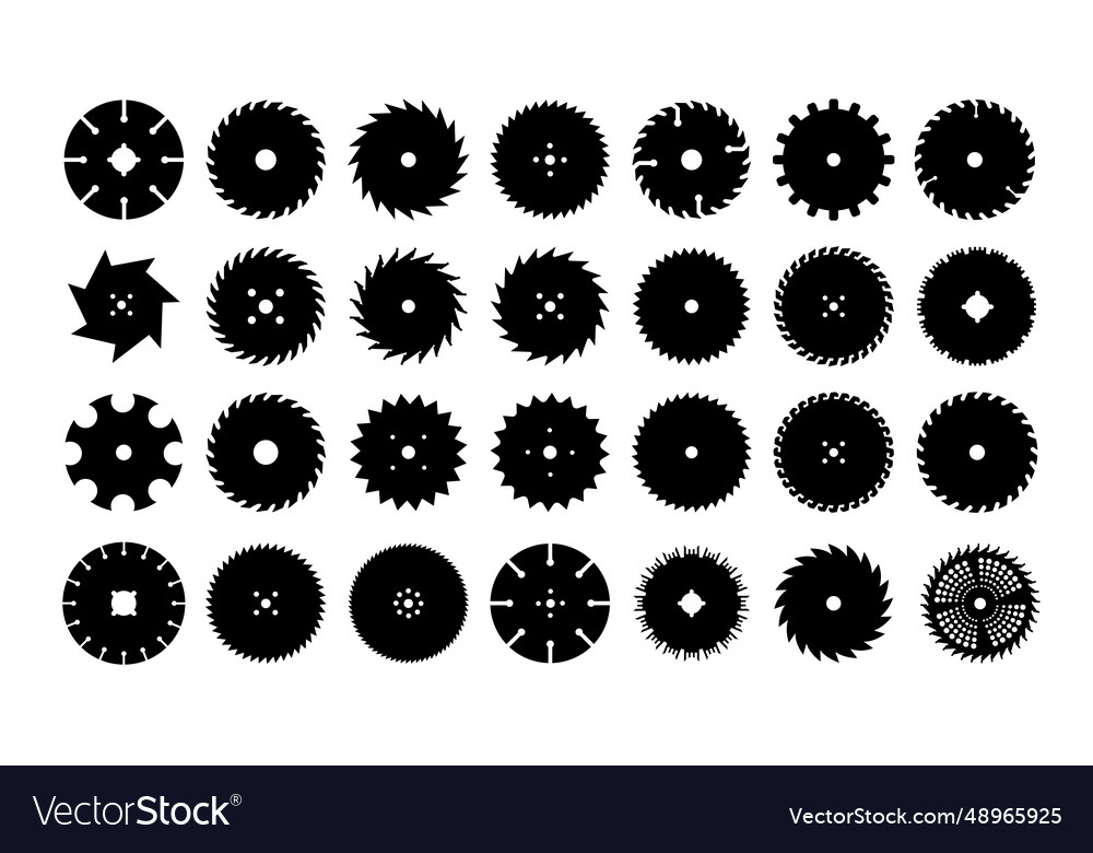 Circular saw blade silhouette of metal disc