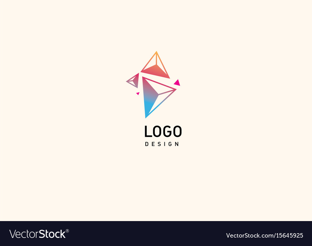 Creative logo multicolored geometric crystals
