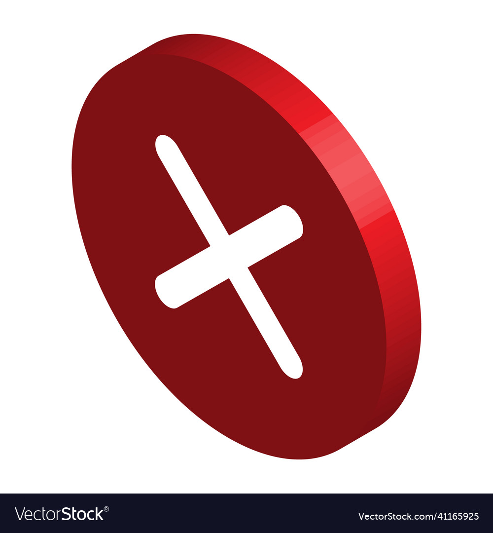 Cross isometric mark icon x sign simple error Vector Image Cross isometric mark icon x sign simple error