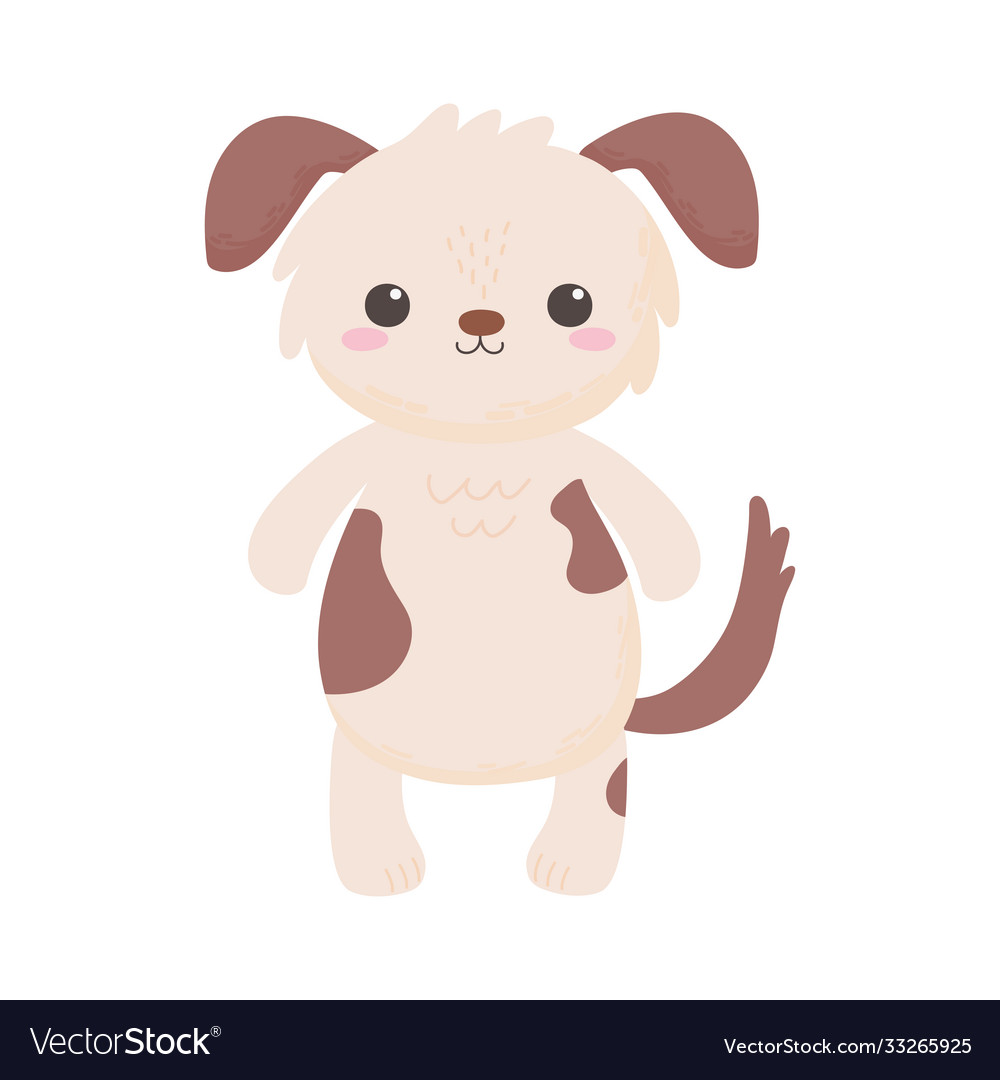 Cute little dog animal standing cartoon isolated Vector Image