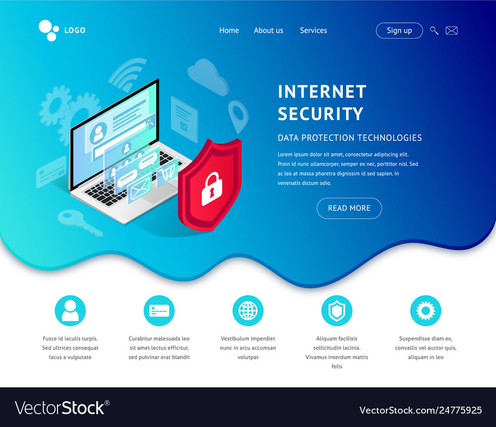 Data protection landing page blue icon