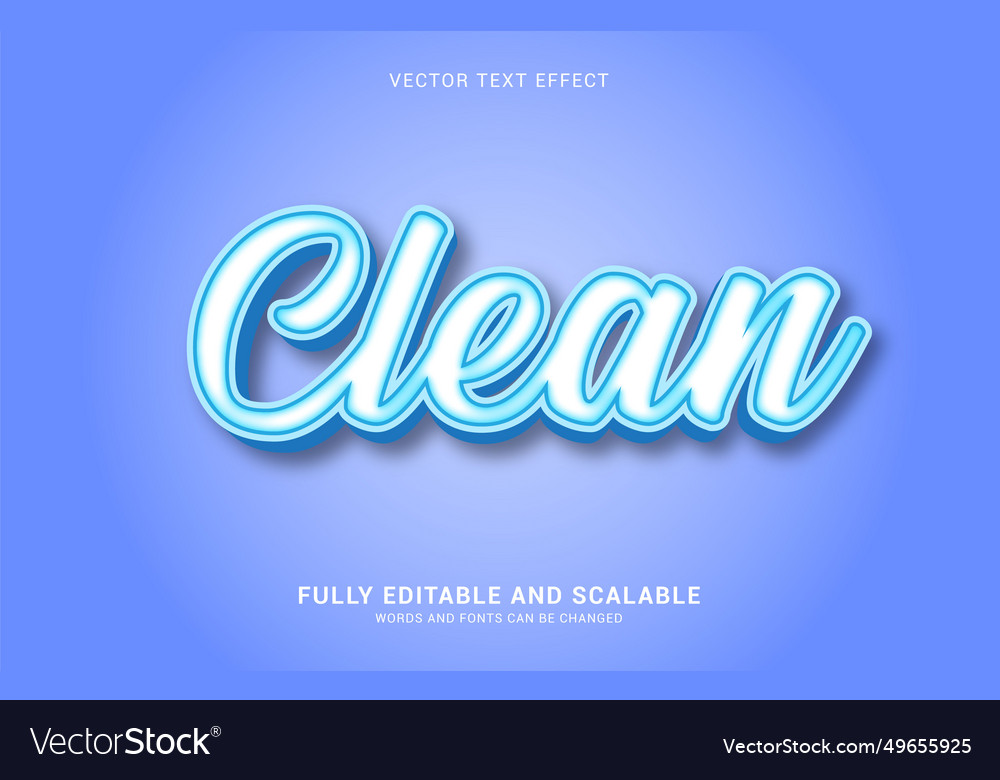 Editable text effect clean style