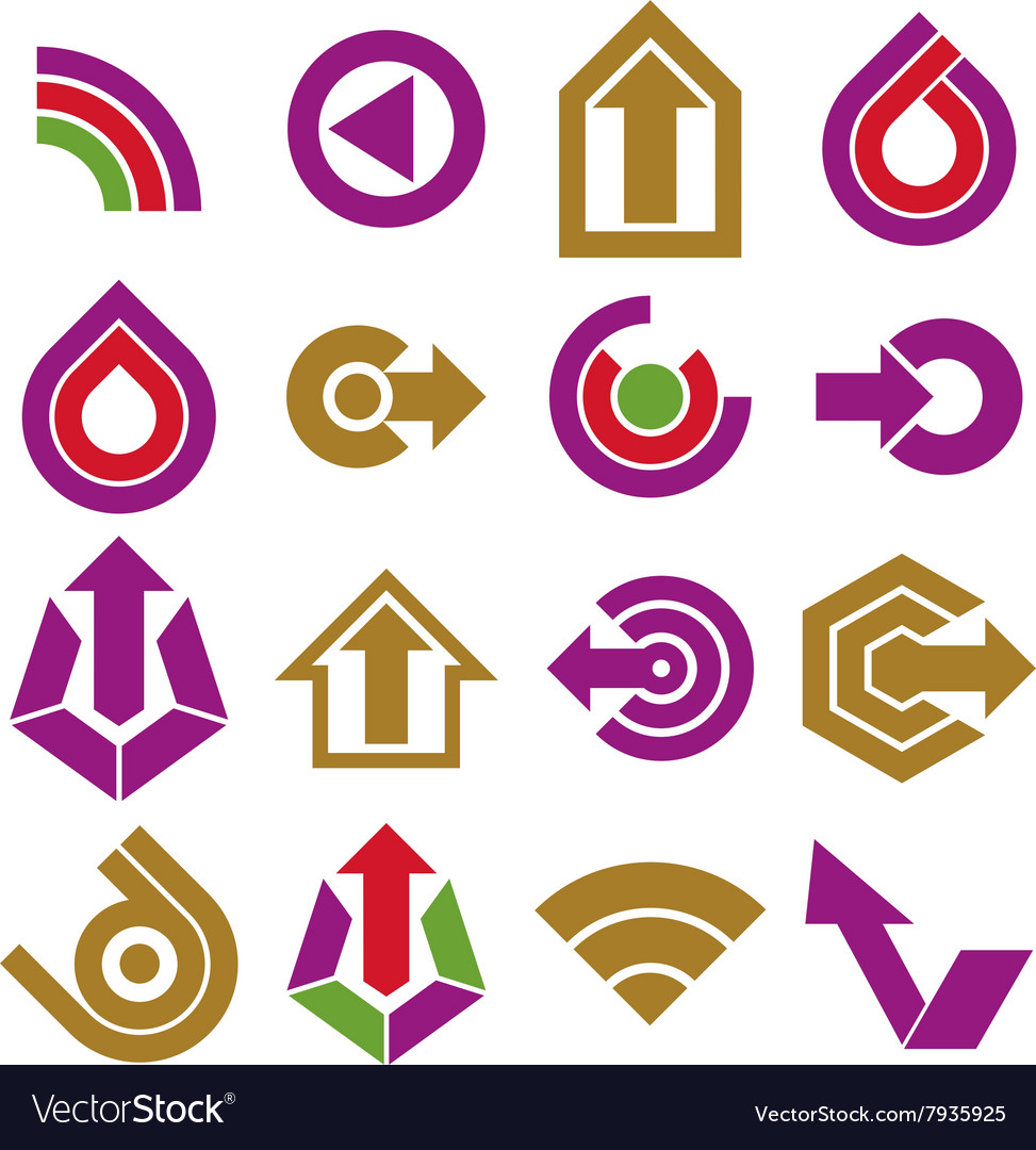 Flat simple navigation pictograms collection set
