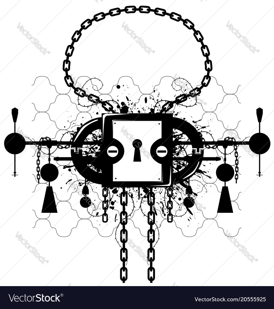 Grunge lock emblem Royalty Free Vector Image VectorStock