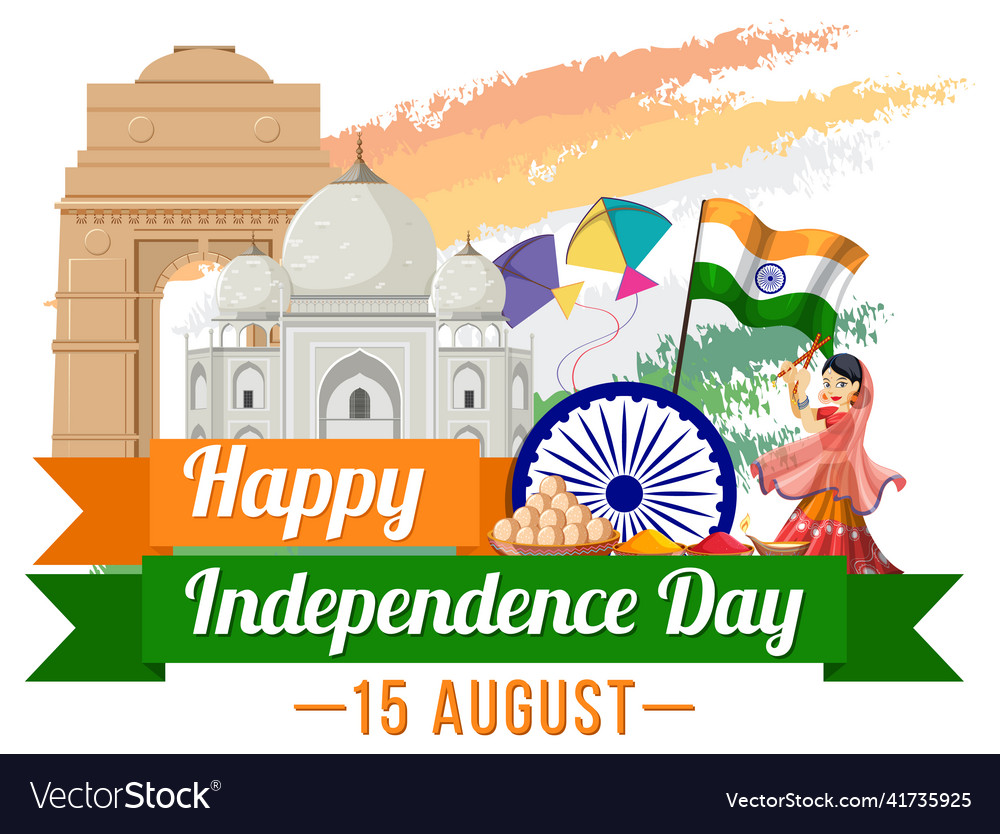 Happy india independence day Royalty Free Vector Image