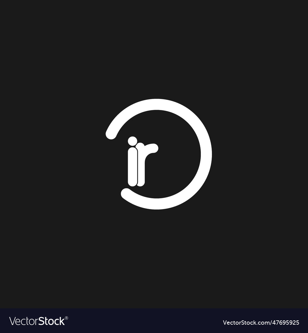 Initials ir logo monogram with simple circles