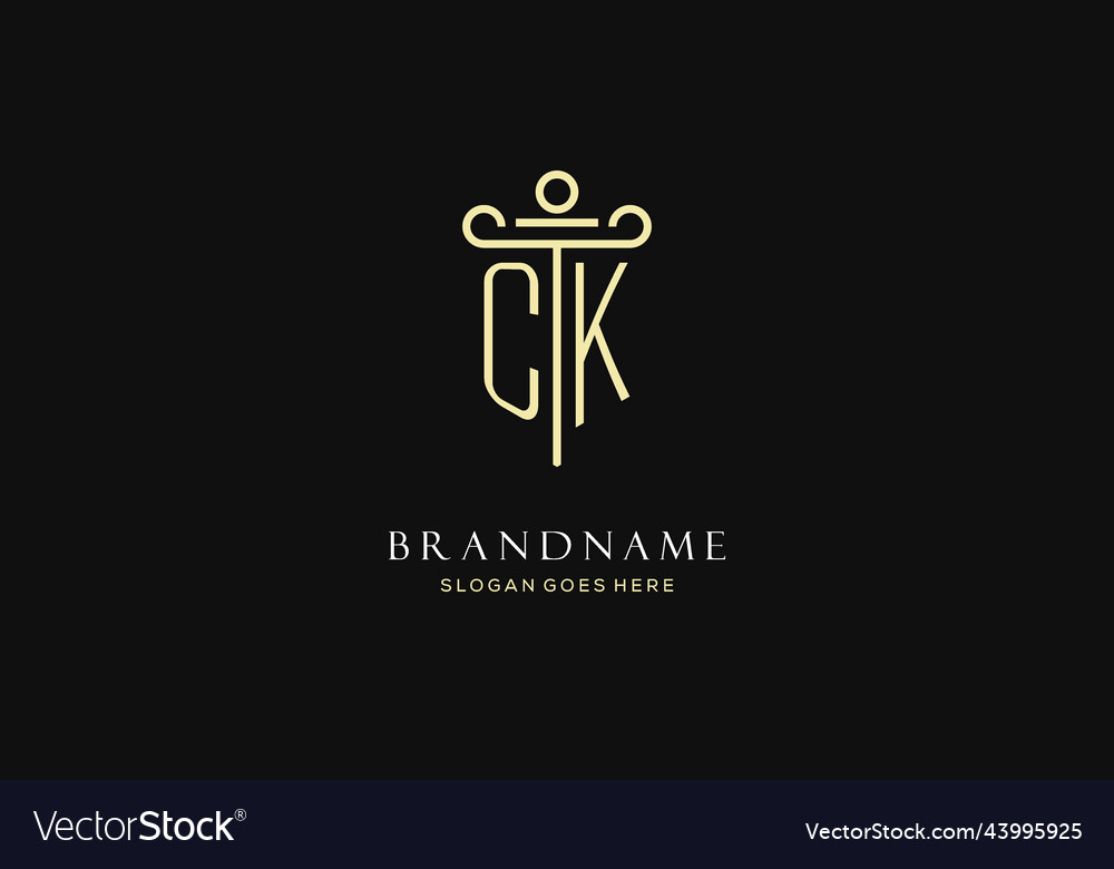 Luxury modern monogram ck logo for law firm