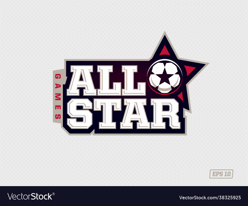 Modern professional emblem all star for soccer Vector Image