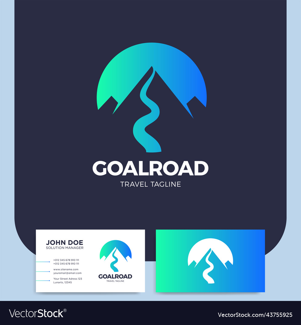 Mountain hand drawn logo template design element