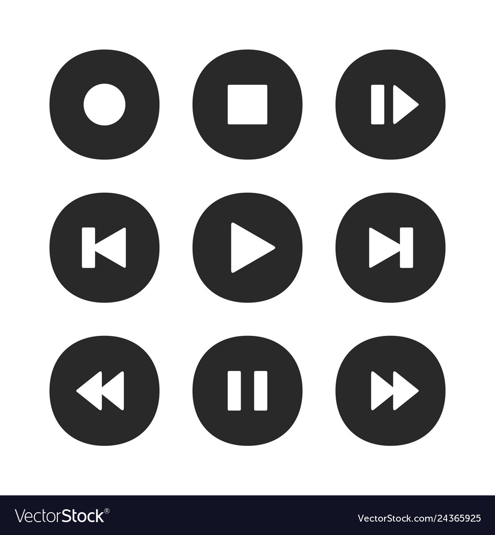 play pause stop rewind icons