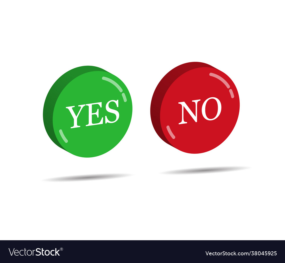 Red and green three-dimensional buttons