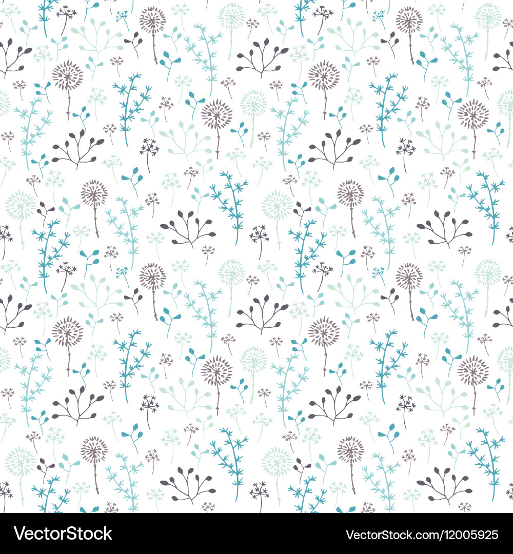 Seamless pattern with plants Royalty Free Vector Image