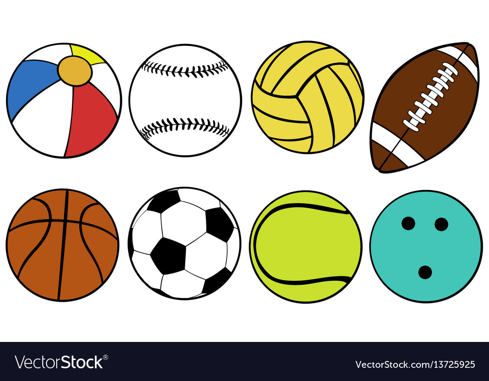 Set different game balls Royalty Free Vector Image