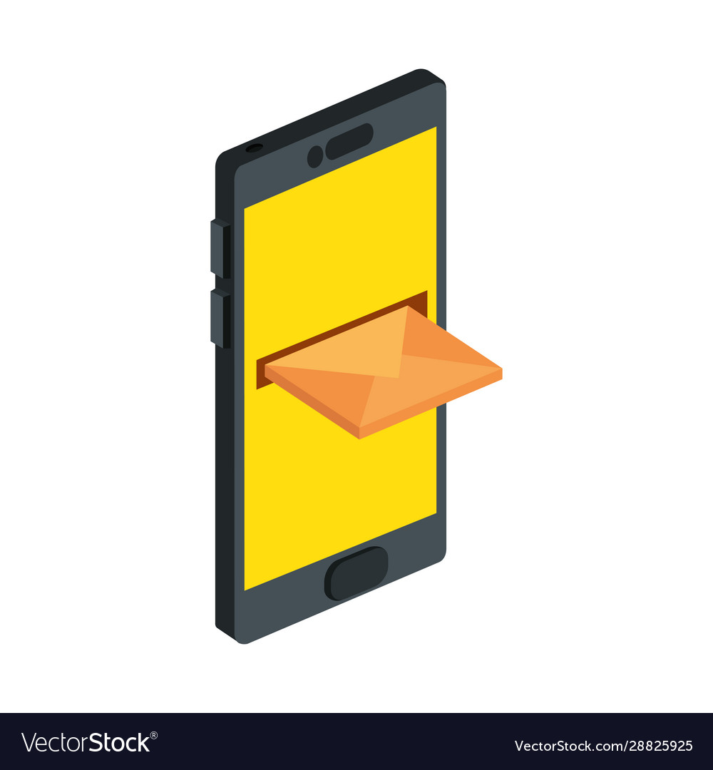 Smartphone device with envelope isolated icon