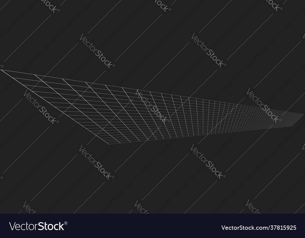 Tilted skew 3d grid mesh vector image Tilted skew 3d grid mesh