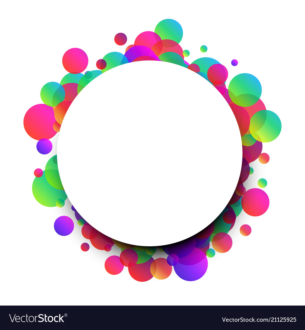 White round background with colour bubbles