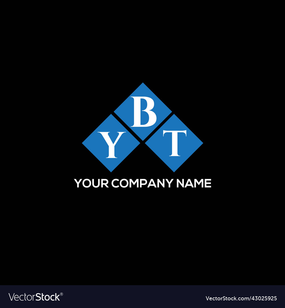 Ybt letter logo design on black background Vector Image