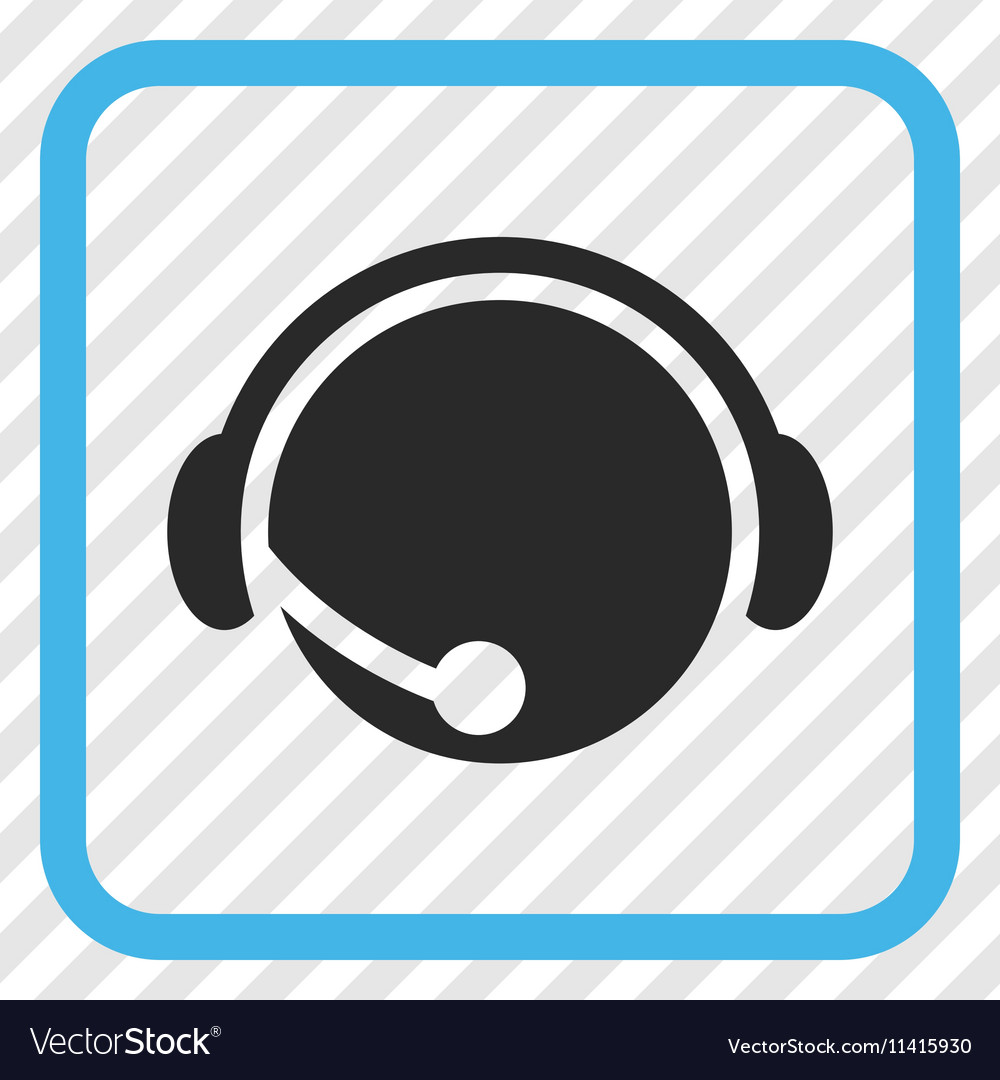 Call center operator icon in a frame