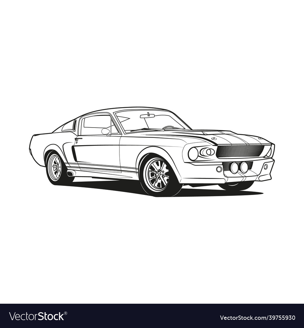 Car outline line art coloring page Royalty Free Vector Image