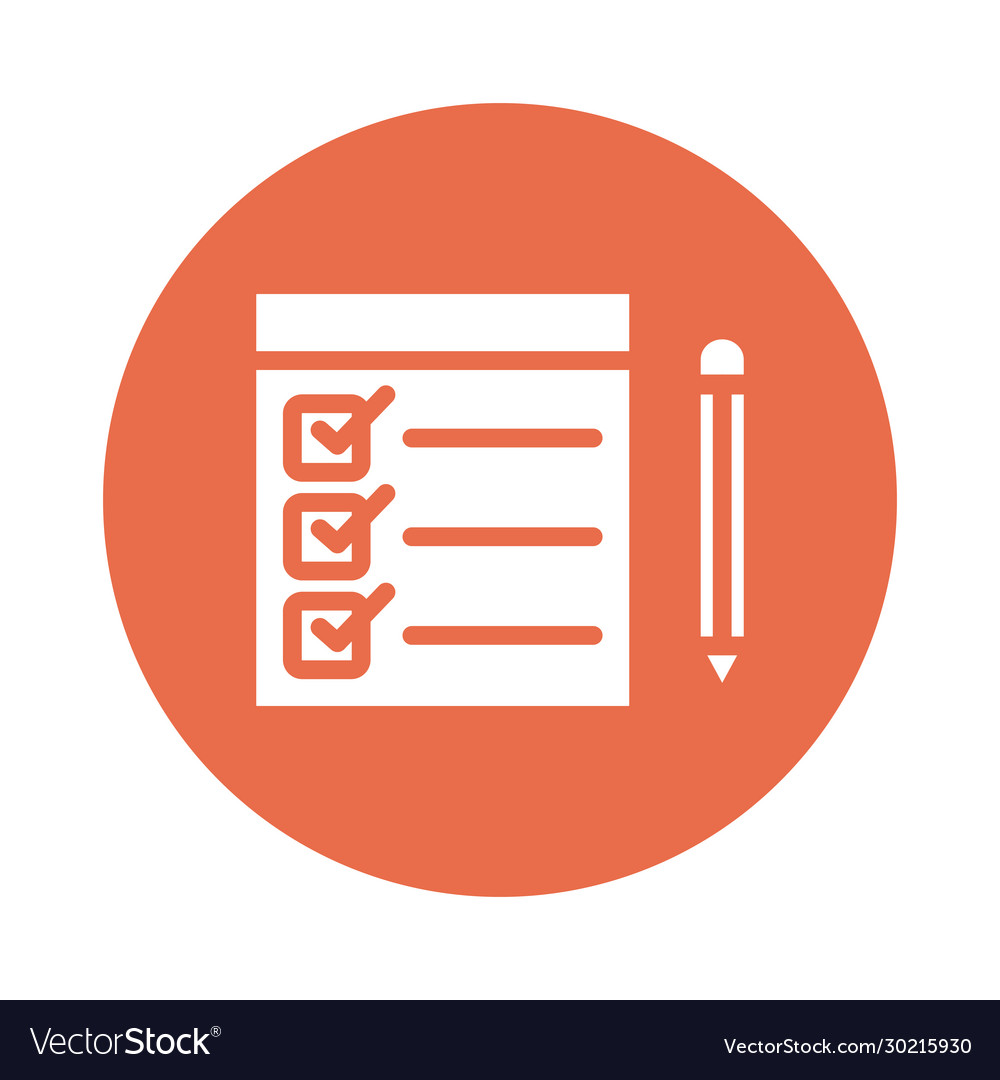 Checklist with pencil block style icon