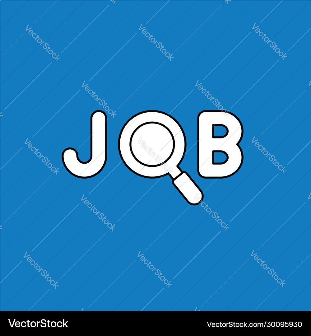 Concept job text with and magnifying glass Vector Image