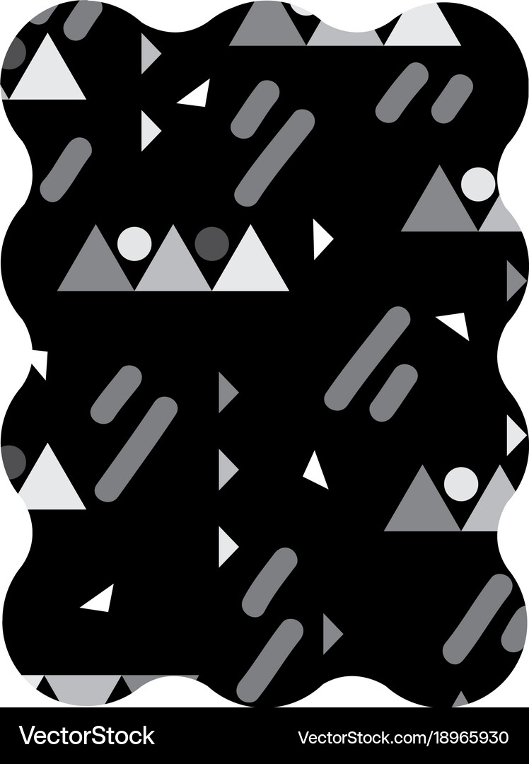 Contour grayscale rectangle with graphic style Vector Image