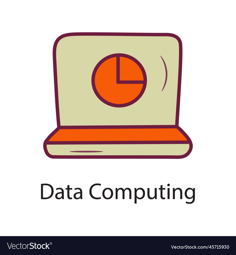 Data computing fill outline icon design