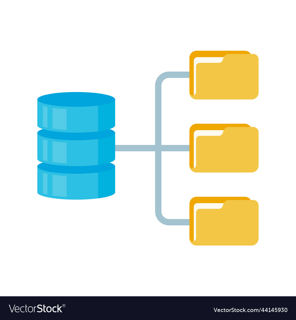 Database server data storage technology on cloud vector image Database server data storage technology on cloud