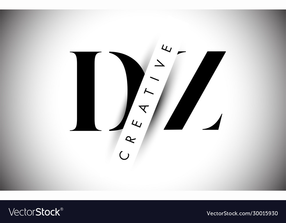 Dz d z letter logo with creative shadow cut