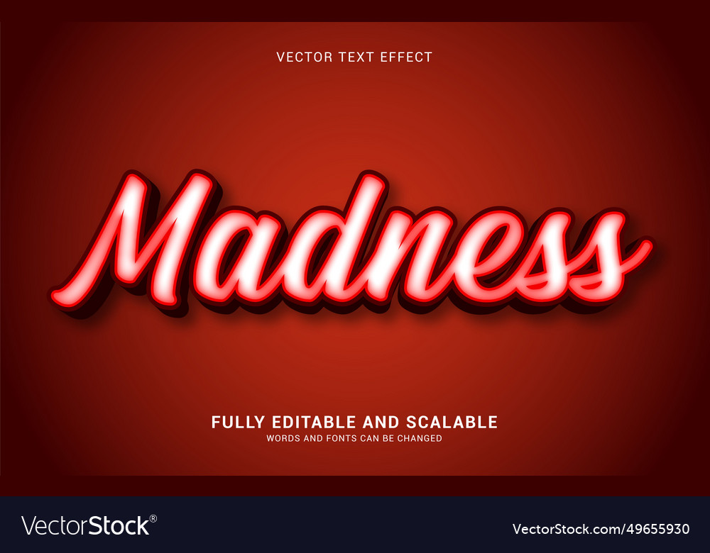 Editable text effect madness style