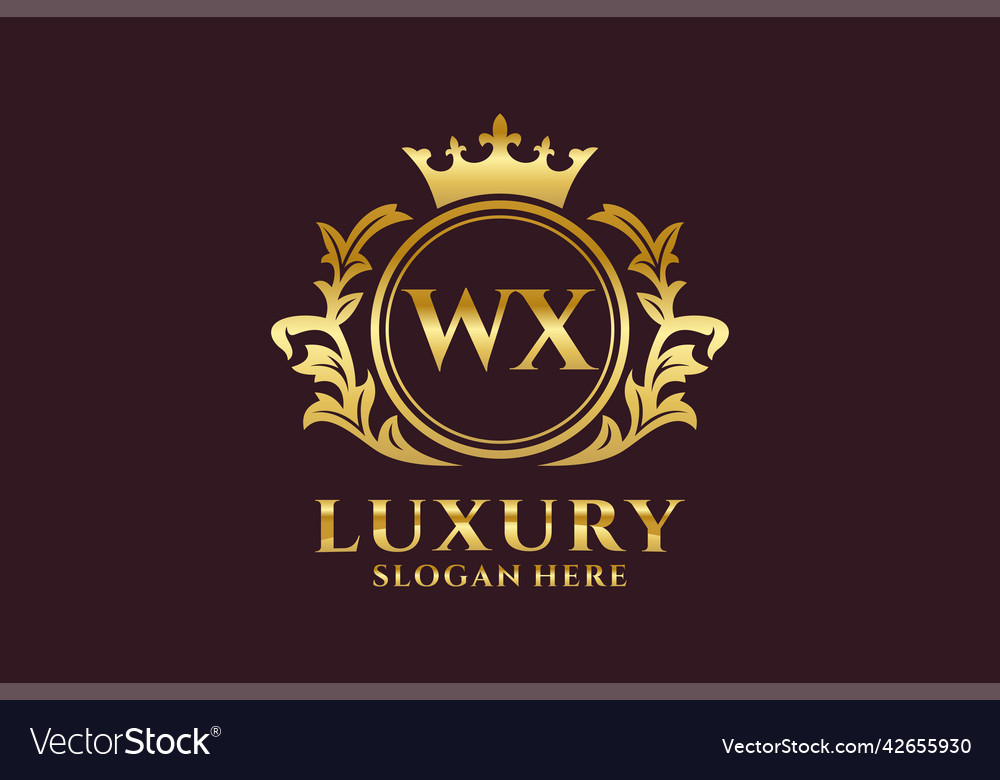 Ursprüngliche wx Buchstaben Royal Luxus Logo Vorlage