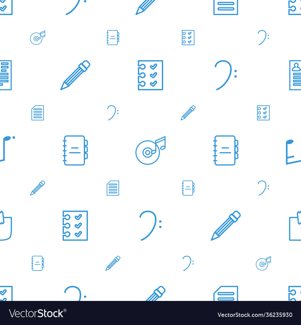 Note icons pattern seamless white background