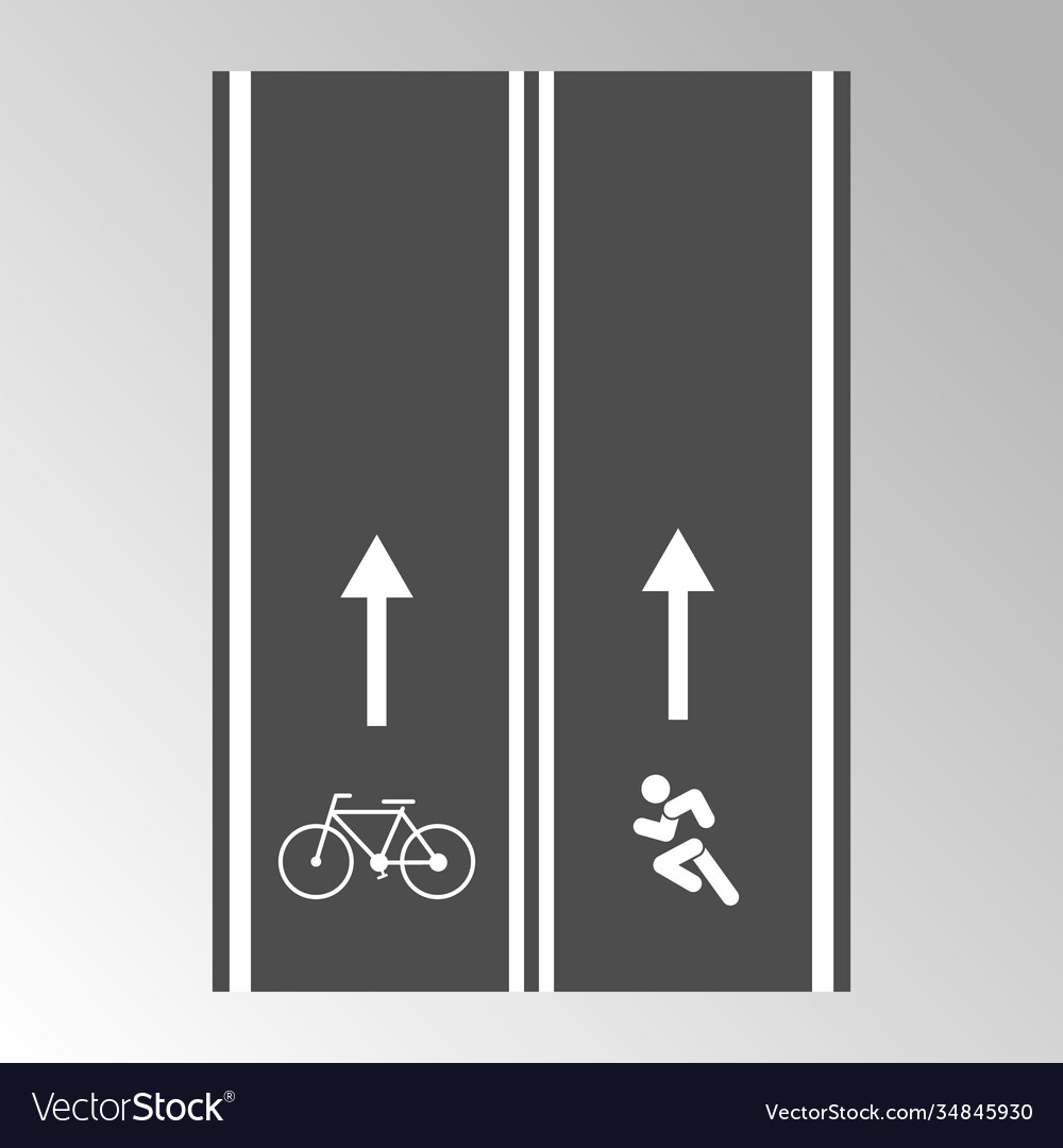 Paved path for running and cycling vector image Paved path for running and cycling