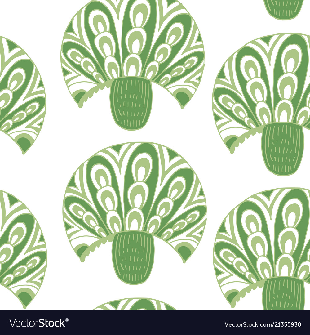 Seamless tree pattern on white vector image Seamless tree pattern on white