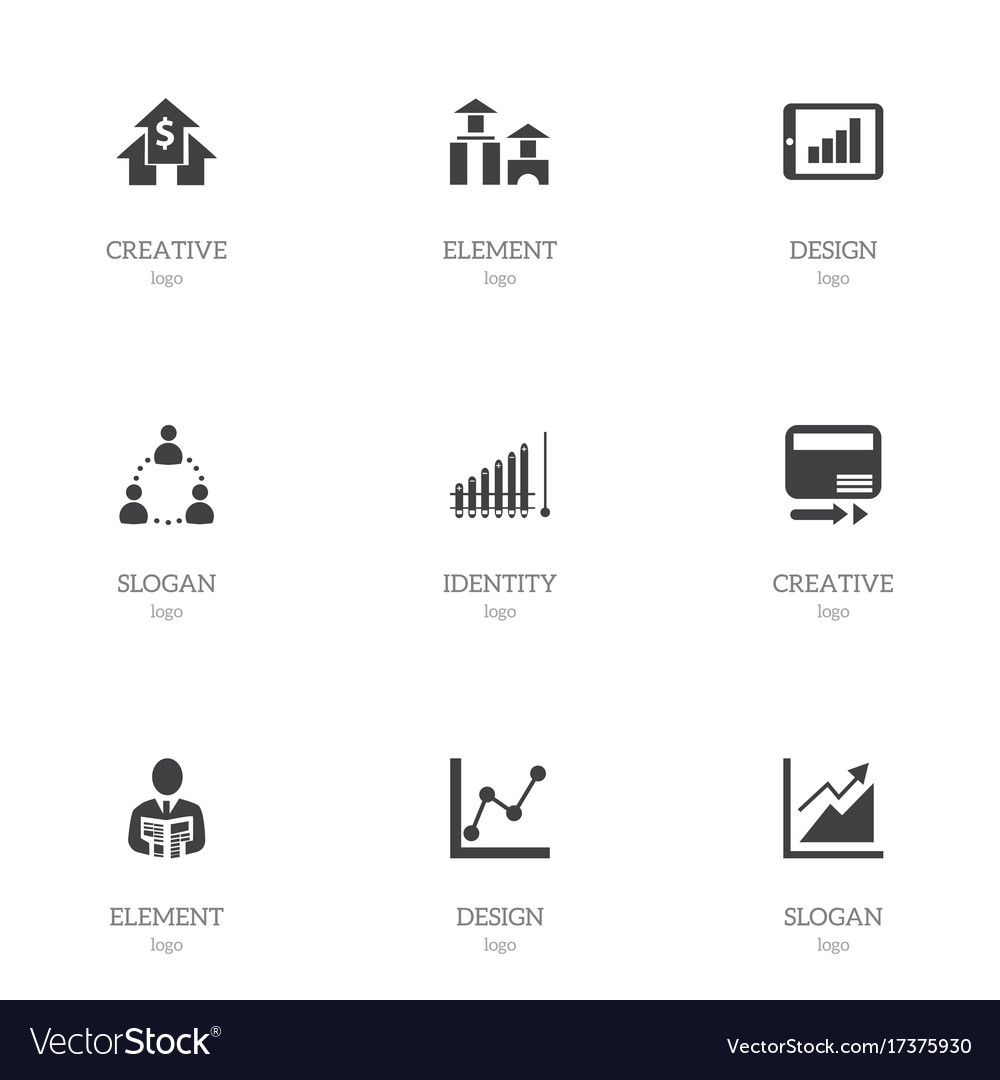 Set of 9 editable logical icons includes symbols