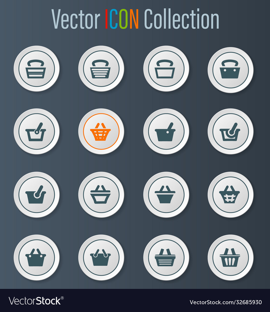 Shopping bascket icons set