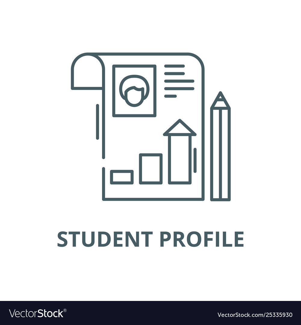 Student profile line icon linear concept vector image Student profile line icon linear concept