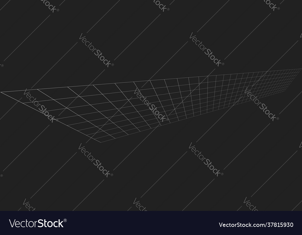Tilted skew 3d grid mesh vector image Tilted skew 3d grid mesh