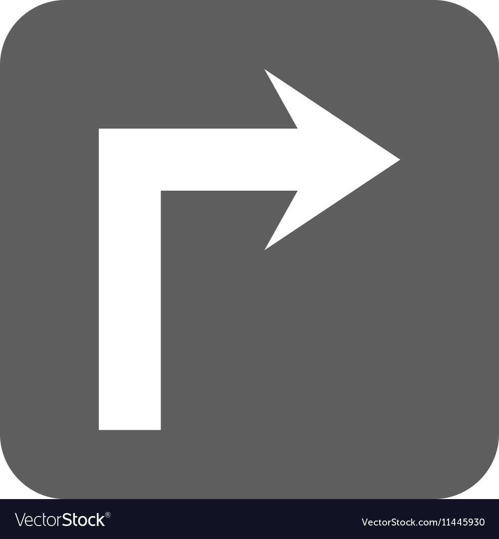 Turn right flat squared icon