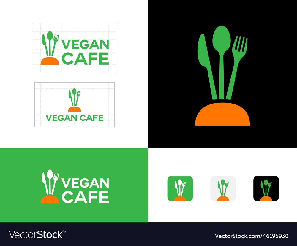 Vegan Besteck Flatware vegetarische Lebensmittel Karotten-Logo