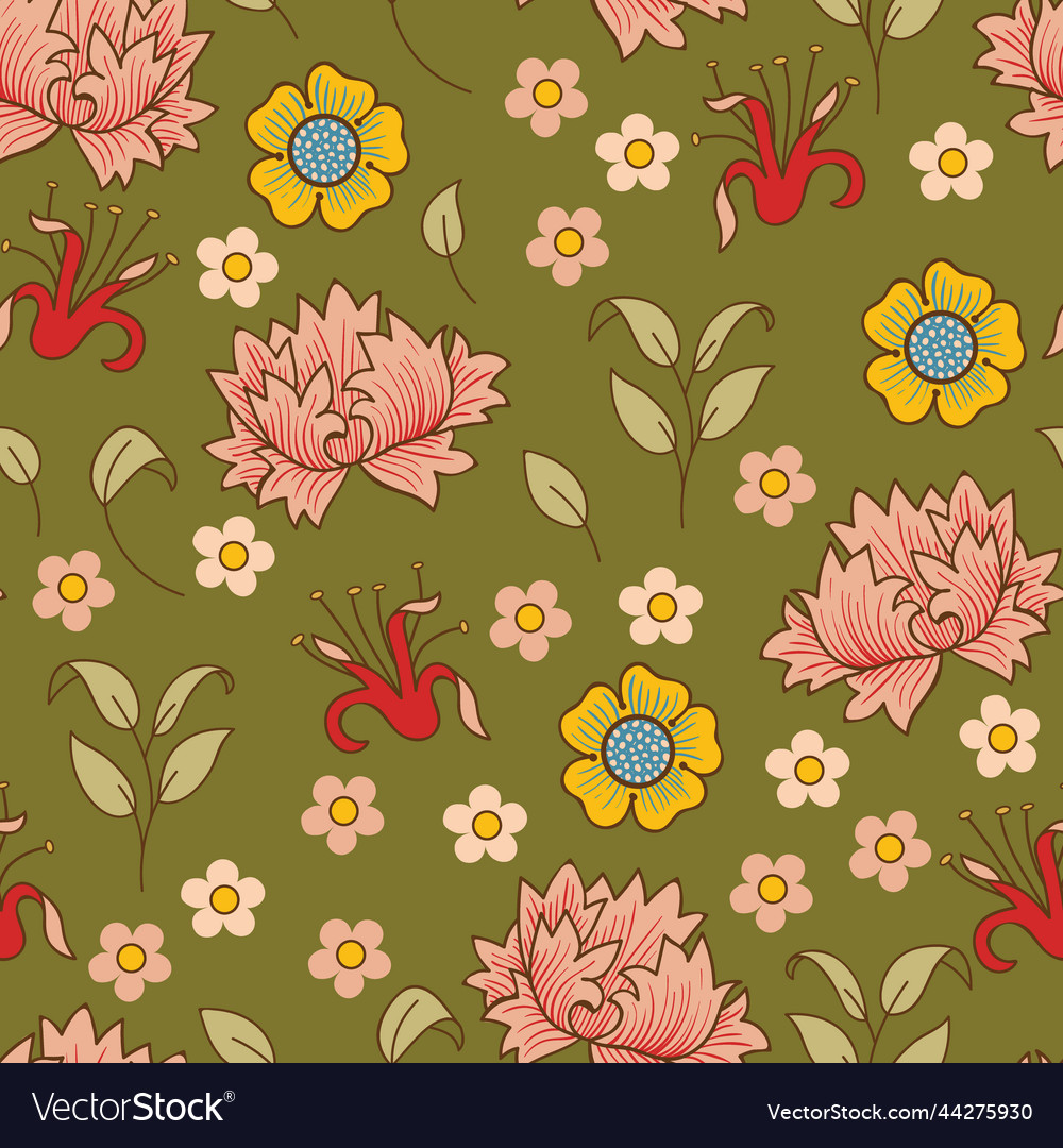 Vintage floral garden seamless pattern Royalty Free Vector