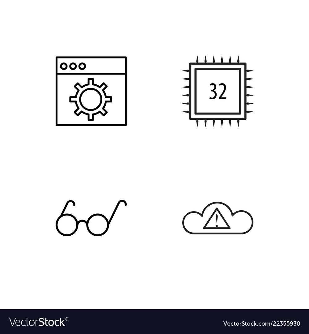 Web simple outlined icons set vector image Web simple outlined icons set