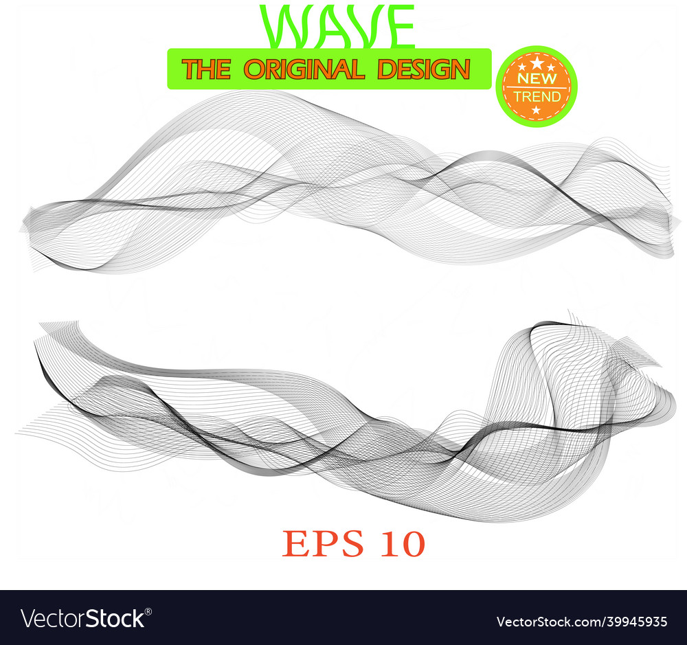 Abstract black wave design element vector image Abstract black wave design element