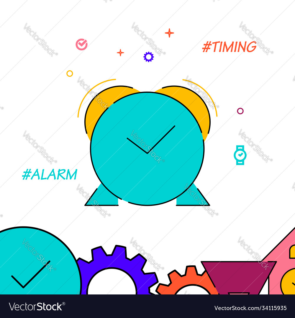 Alarm clock filled line icon simple