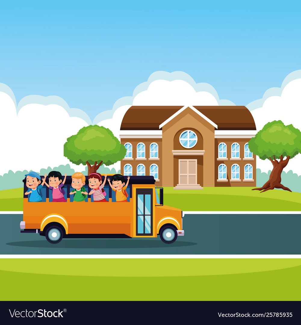 Back to school kids cartoons Royalty Free Vector Image