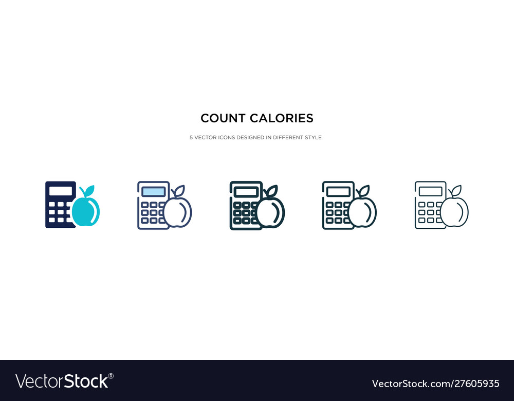 Count calories icon in different style two vector image Count calories icon in different style two