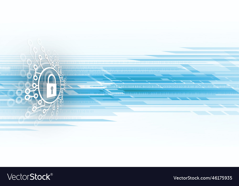 Cybersecurity and information or network vector image Cybersecurity and information or network