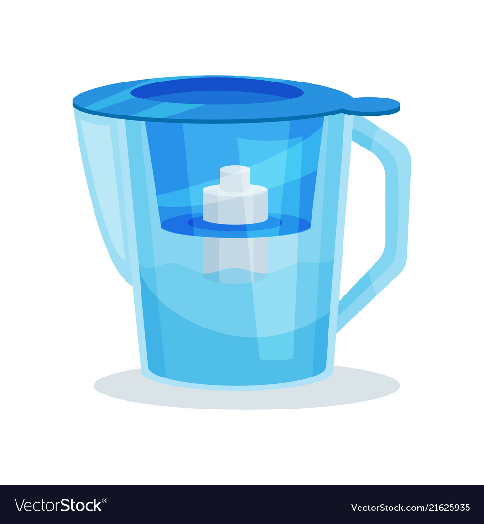 Flat icon blue glass water pitcher