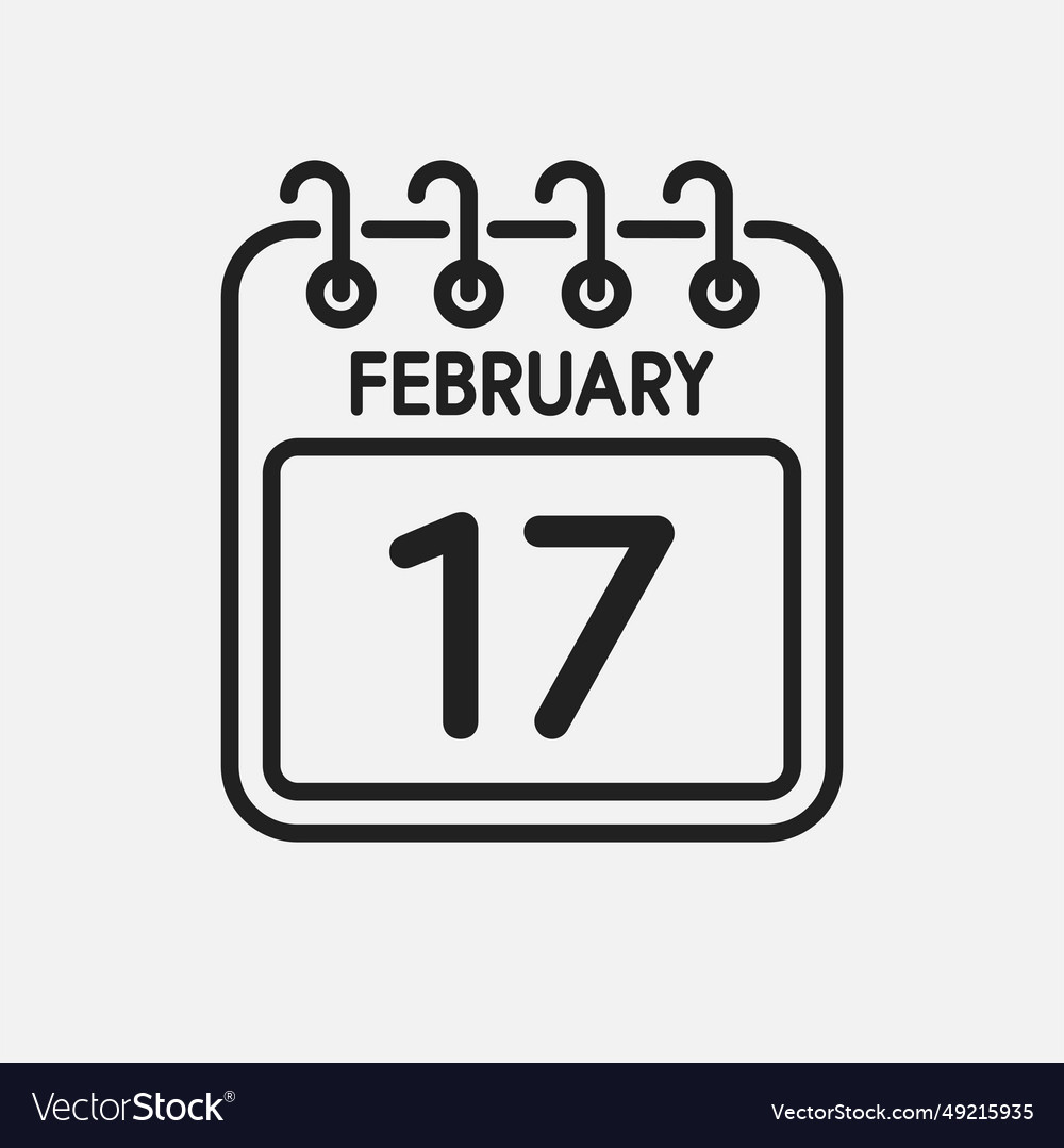 Icon page calendar day - 17 february