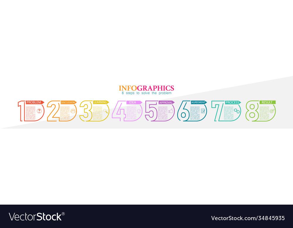Infographic 8 steps problem solving vector image Infographic 8 steps problem solving